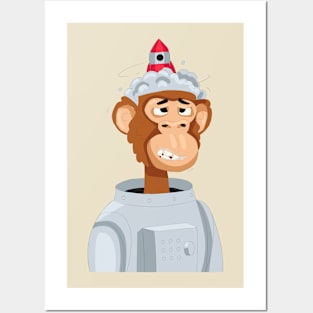 Monkey Space Rocket Posters and Art